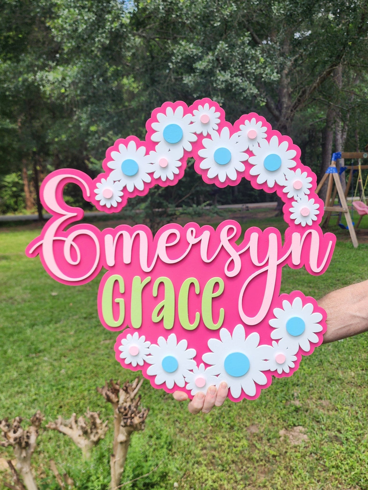 Custom Daisy Nursery Name Sign