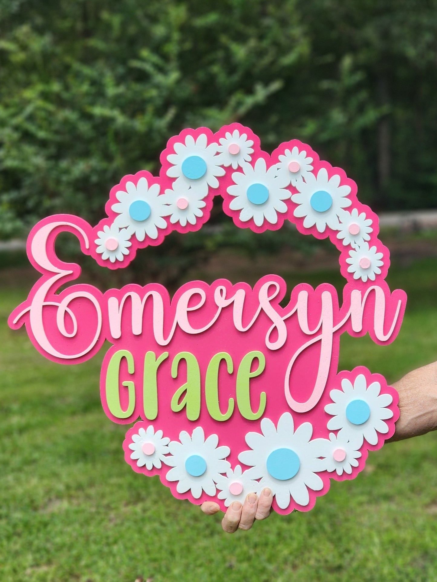 Custom Daisy Nursery Name Sign