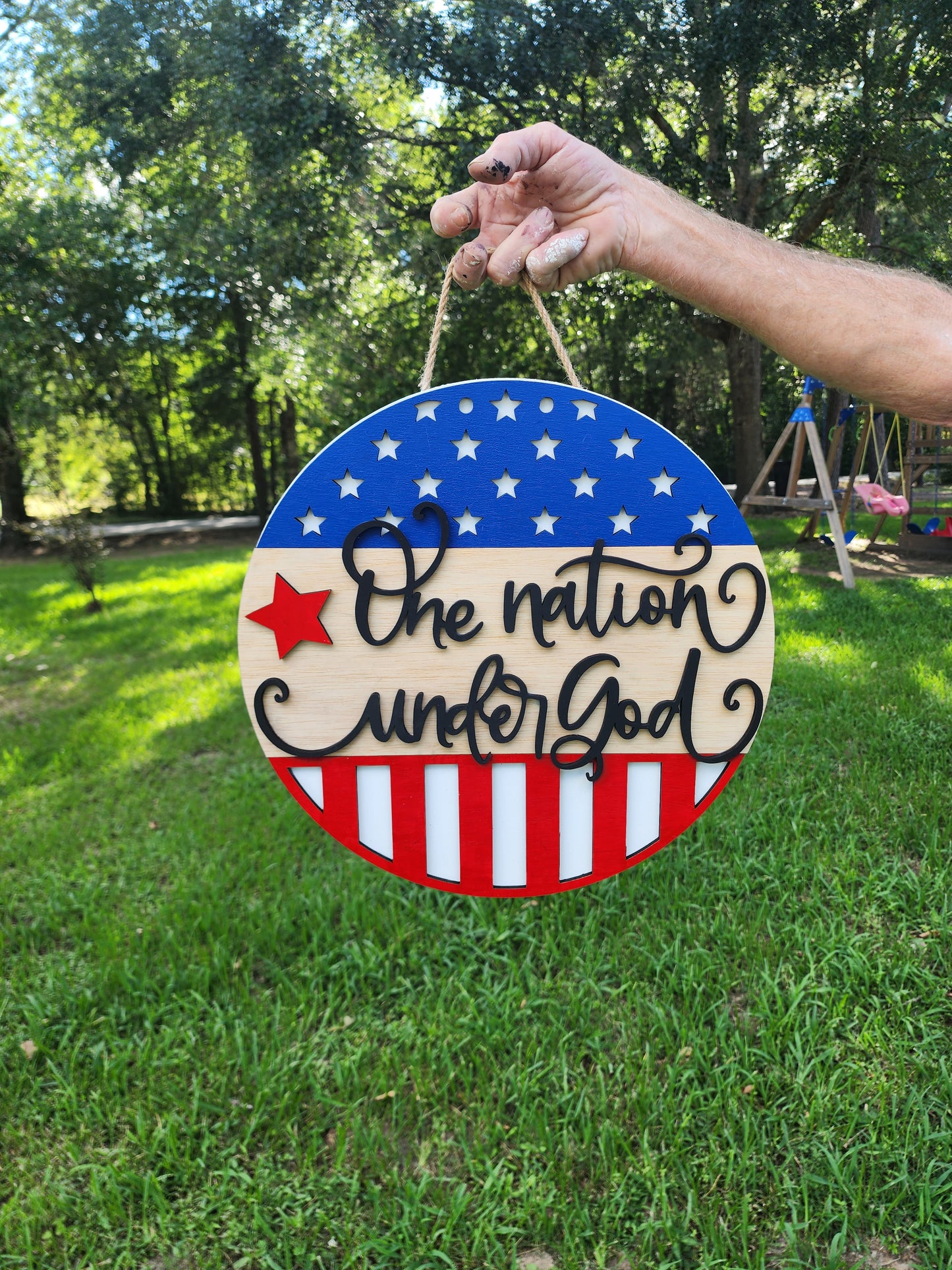 One nation under God door hanger