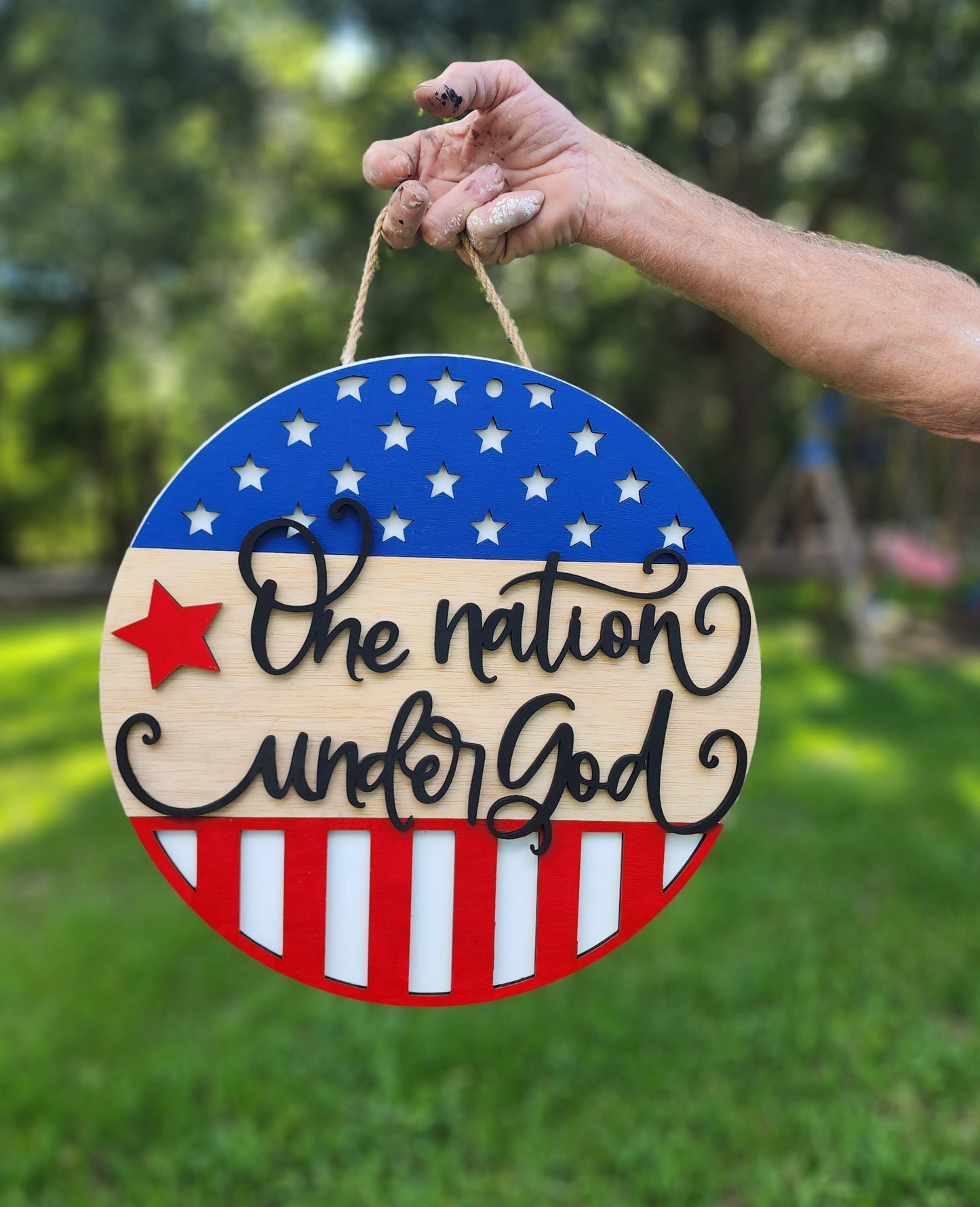 One nation under God door hanger