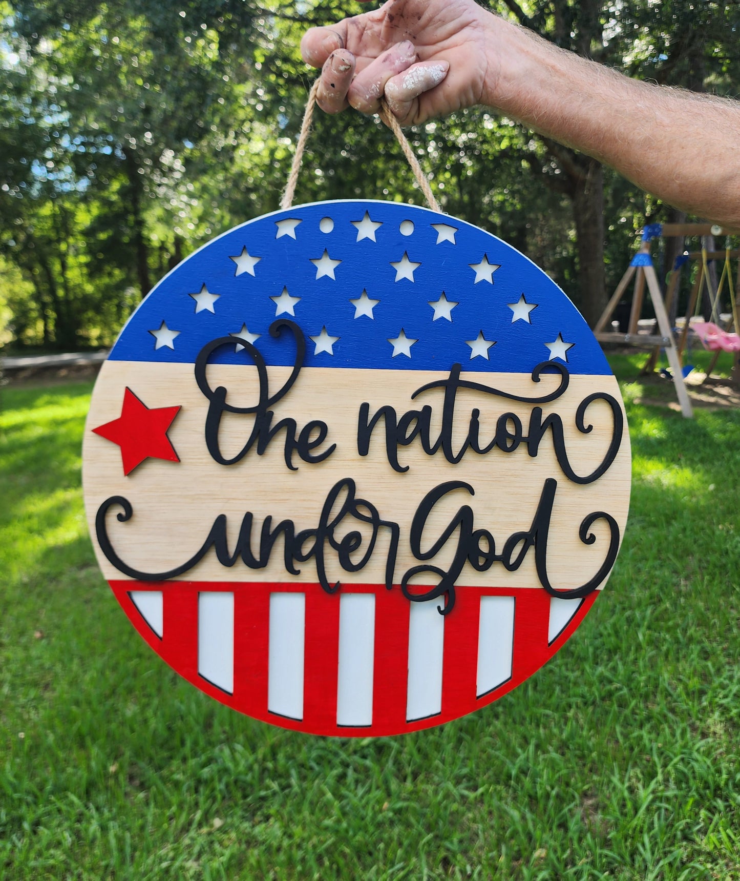One nation under God door hanger
