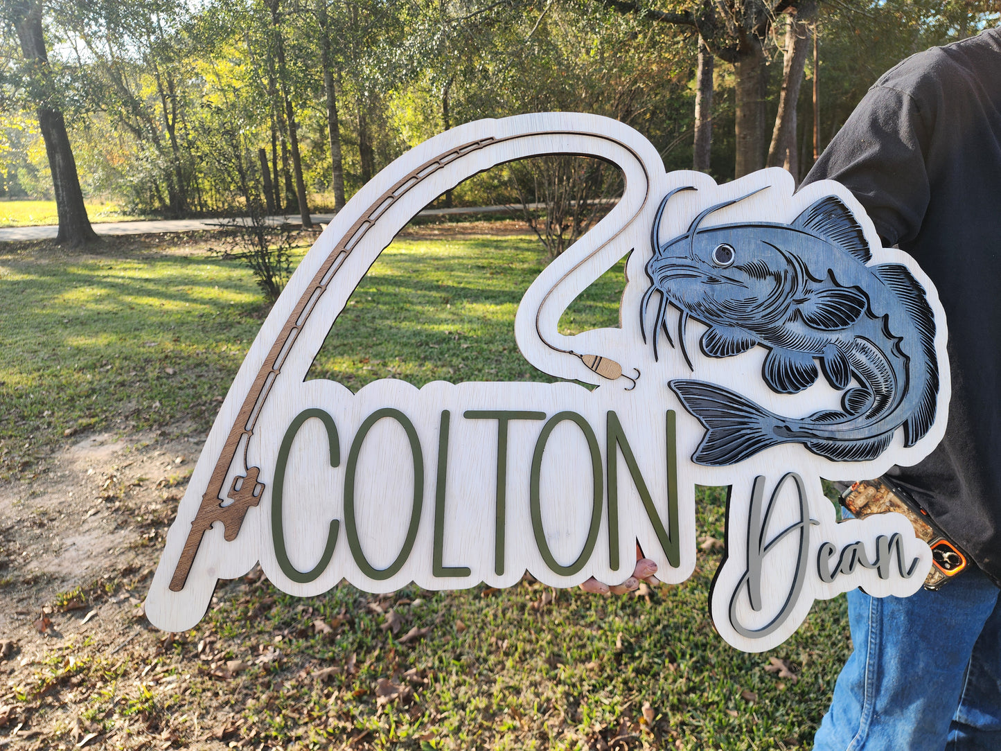 Fishing nursery name sign