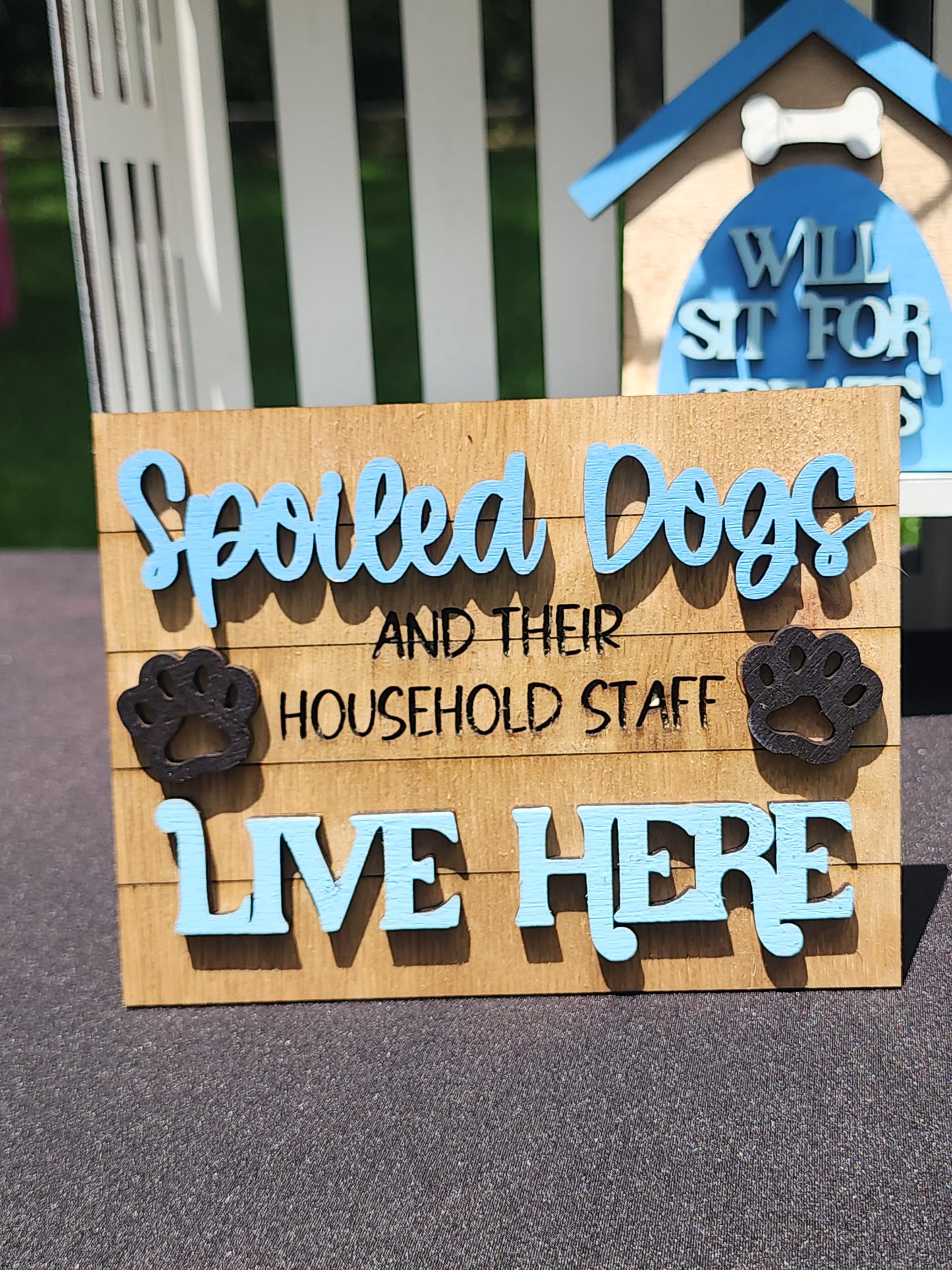 Dog Tiered Shelf Decor – Rustic Farmhouse Dog Lover Display