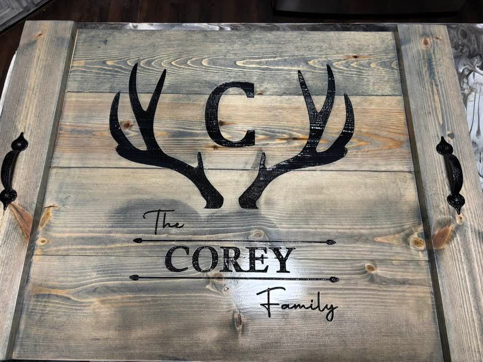 Deer Antler Monogram Cooktop cover