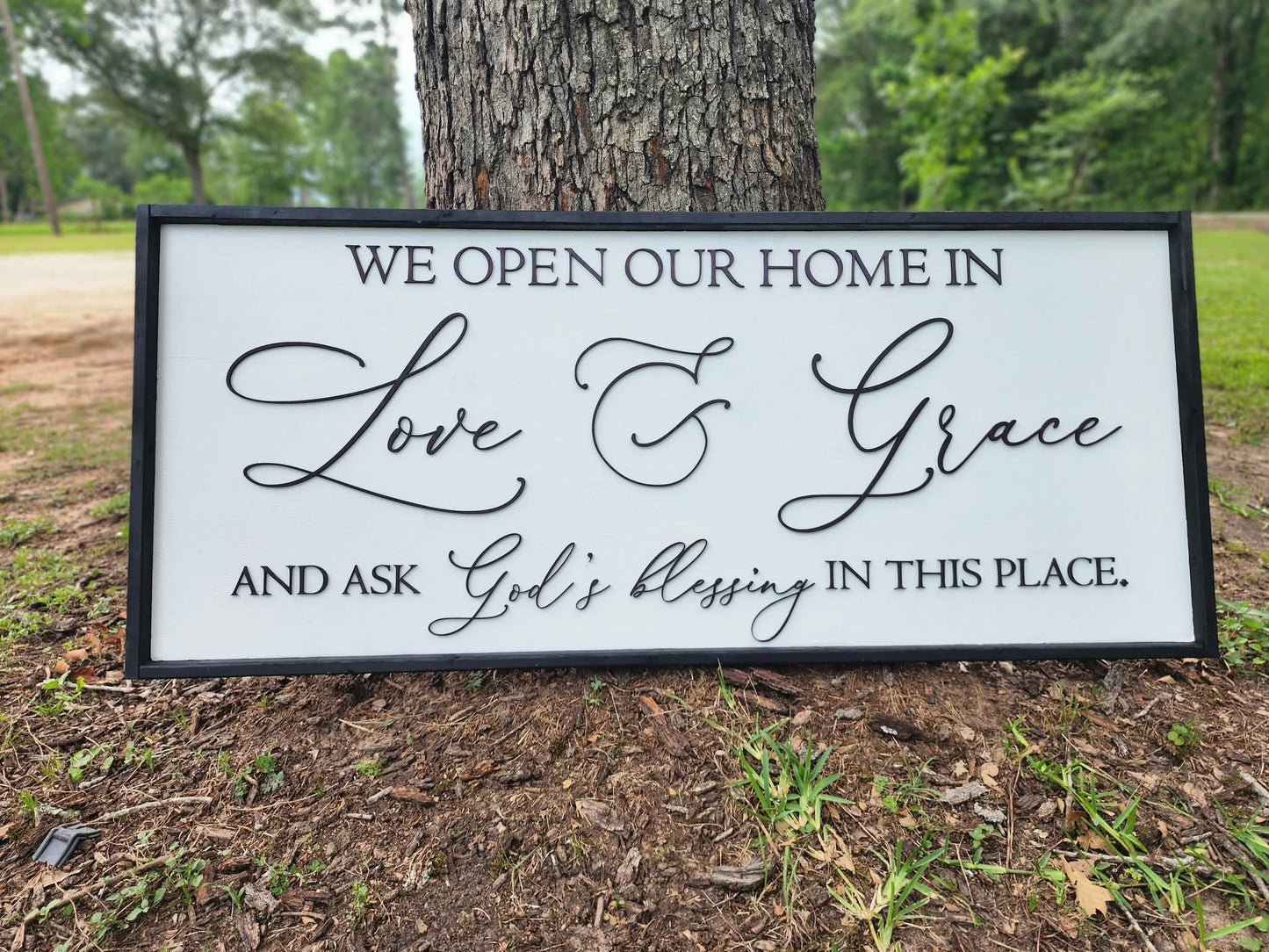"Love & Grace" Welcome Sign – Inspirational Christian Home Décor