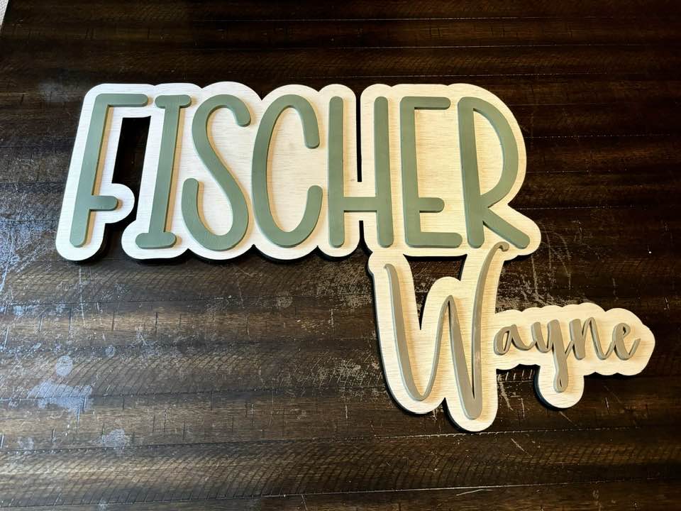 Layered Nursery name sign