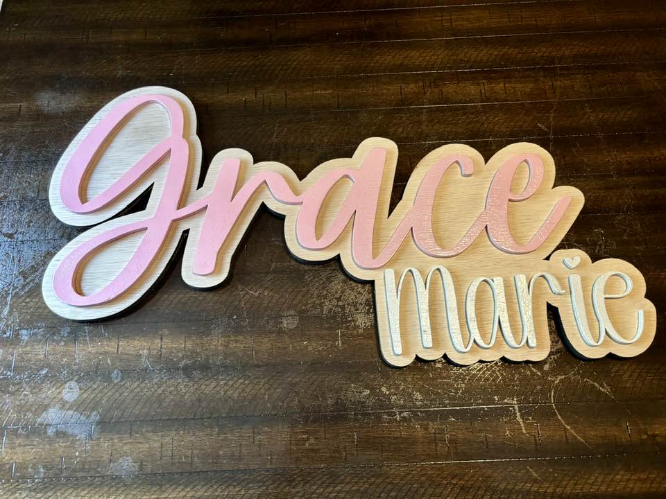 Layered Nursery name sign