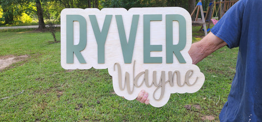 Layered Nursery name sign
