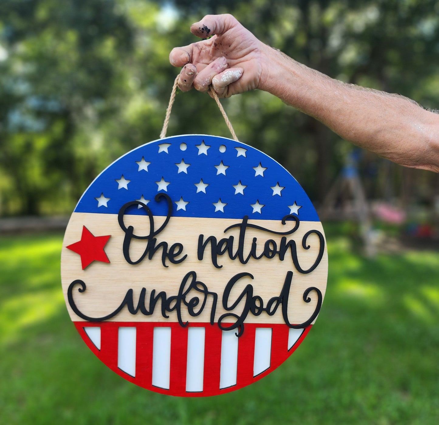 One nation under God door hanger