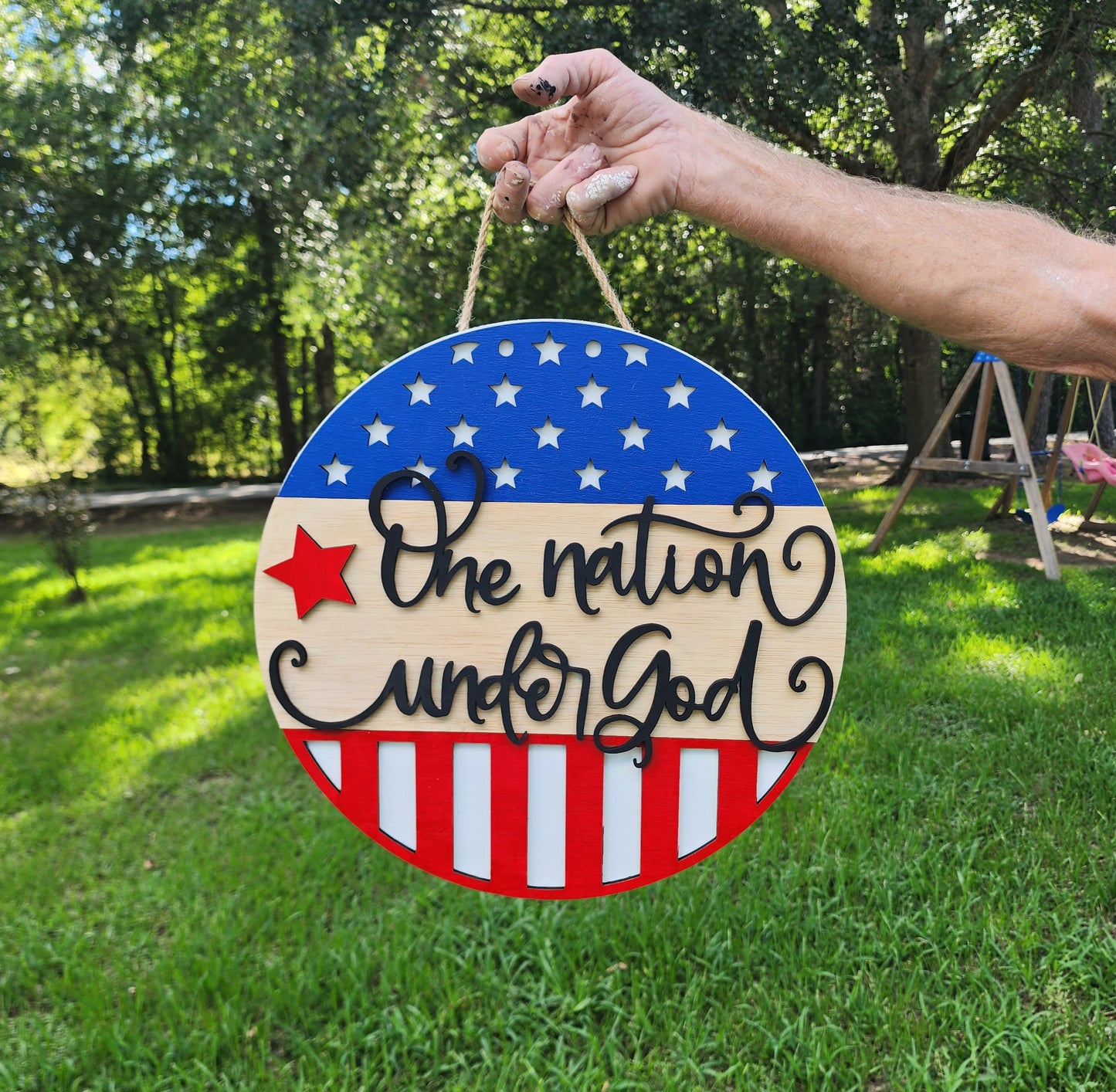 One nation under God door hanger