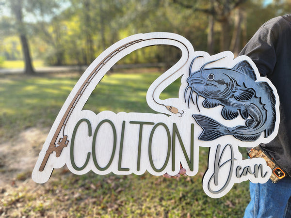 Fishing nursery name sign