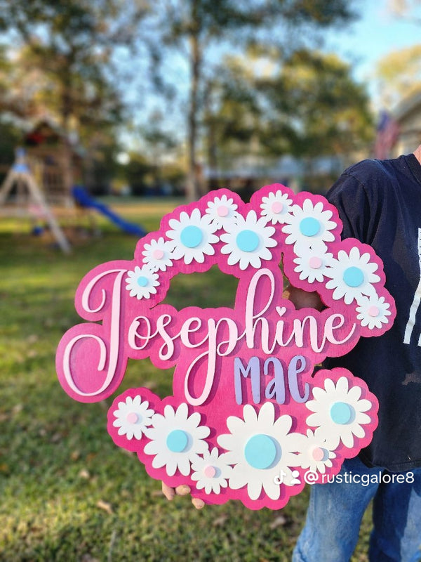 Custom Daisy Nursery Name Sign