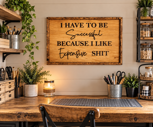 Funny Rustic Wood Sign | Expensive Shit Quote | Rustic Galore