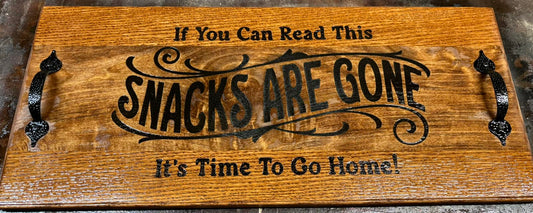 Snacks are Gone serving tray