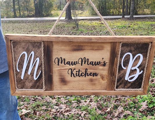 Engraved Customized Cowhide Sign